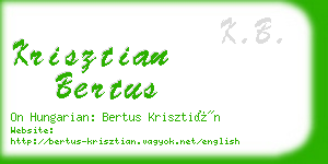 krisztian bertus business card